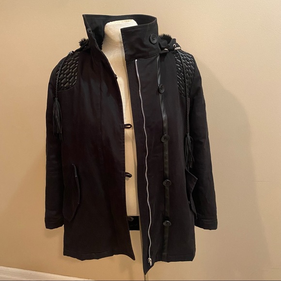 MAJE Gove Quilted Parka Coat with Braided Details - Picture 6 of 14